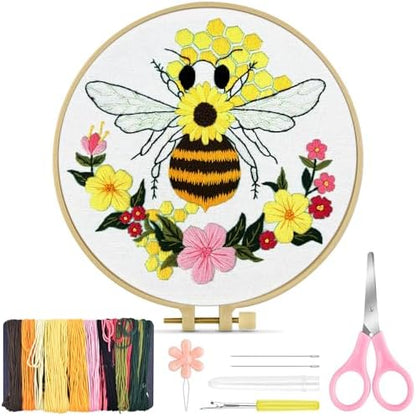 TINDTOP Embroidery Kit for Beginners Adult, Honeybee Embroidery Kit by TINDTOP