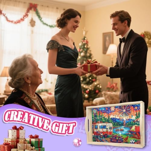 EWJRNSF Diamond Art Kits for Adults Wooden Serving Trays with Handles - Image 5