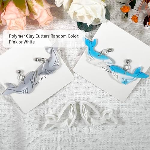 Xaekicr Whale Polymer Clay Cutters for Earrings – Ocean Animal Clay Cutters, DIY Polymer Clay Molds for Jewelry Making, Clay Tools Set for Handmade Crafts - Image 2