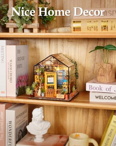 Rowood Miniature House Kit, Mother's Day DIY Miniature Greenhouse Dollhouse Kits for Adults, Wooden Crafts for Adults, Gifts on Birthday Christmas - Cathy's Flower House - Image 4