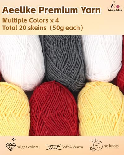 Aeelike Crochet Blanket Kit for Beginners, Colorful Mosaic Stripe,42PCS - Image 5