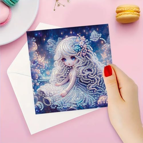 DIY Diamond Greeting Cards Set, 5D DIY Diamond Art Painting Festival Style Greeting Card, DIY Christmas Card Making Kits for Family Friends Handmade Gift - Image 6