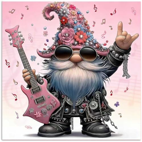 CRZMODE Gnome Paint by Numbers Kit for Adults, Music Gnome Paint by Numbers for Adults, Acrylic Painting Crafts for Home Decor Gift (16x16inch) by Unknown