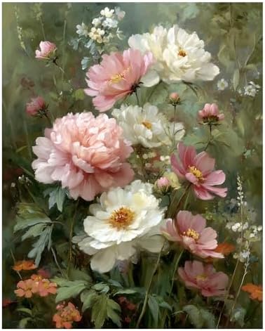 AUKELHJ Paint by Numbers Kit for Adults Beginner, Flowers, 16X20 Inch by Unknown
