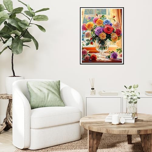 Ycydilirab Flowers Paint by Numbers Kits for Adults - Paint by Number Flowers,DIY Adults Paint by Numbers on Canvas Drawing Colorful Paintworks Artwork for Gifts and Wall Docer 16x20inch - Image 2