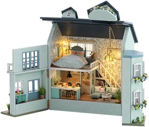 MAGQOO DIY Miniature Dollhouse Kit with Furniture 1:100 Scale Creative Room Mini Wooden Doll House Accessories DIY Miniature House Kit (Warm House) - Image 2