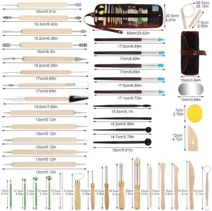 42 PCS Clay Tools Kit, Pottery Sculpting Tools for Carving, Molding, and Shaping Clay Crafts, Ideal for Beginners, Hobbyists, and Artists - Image 2