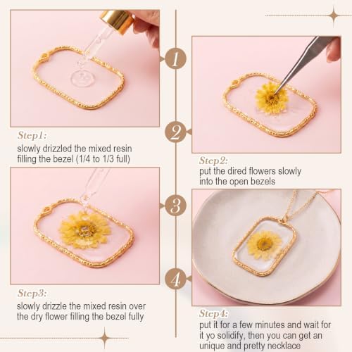 Inbagi 180 Pcs Open Bezels for Resin Jewelry - Image 6