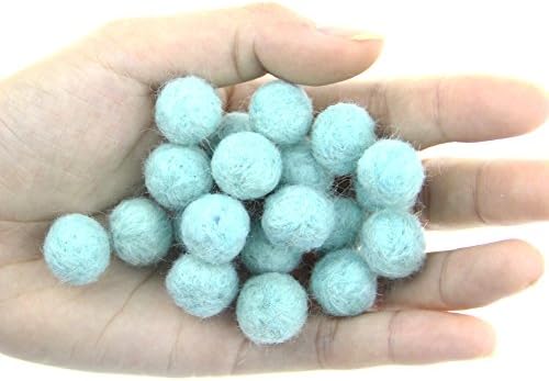 Needle Felt Balls Pure Wool Beads Dry Felted Balls 15mm Handmade DIY Crafts 20pcs (Mint) - Image 2