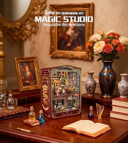 Spilay Book Nook Kit for Adults, Magic Studio DIY Miniature House Kit - Image 3