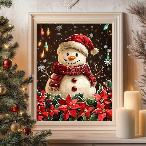 Reivworl Snowman Paint by Numbers Kit for Adults Beginner 16×20 inch - Image 3