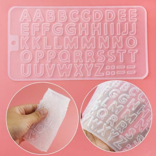 Bskifnn 402pcs Tiny Silicone Letter Mold Small DIY Silicone Resin Mold with 400pcs Screw Eye Pins for Making Keychain Pendant Jewelry Necklace Earrings - Image 4