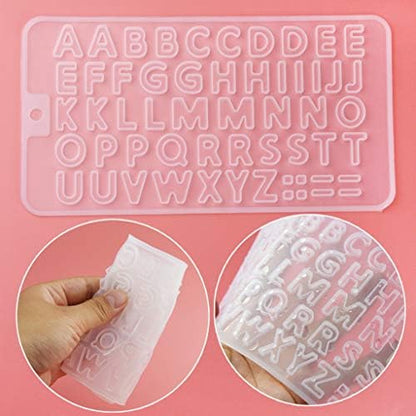 Bskifnn 402pcs Tiny Silicone Letter Mold Small DIY Silicone Resin Mold with 400pcs Screw Eye Pins for Making Keychain Pendant Jewelry Necklace Earrings - Image 4