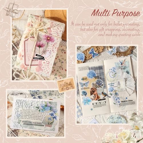 400Pcs Floral Scrapbook Supplies Kit,Junk Journal Supply for Beginner - Image 6