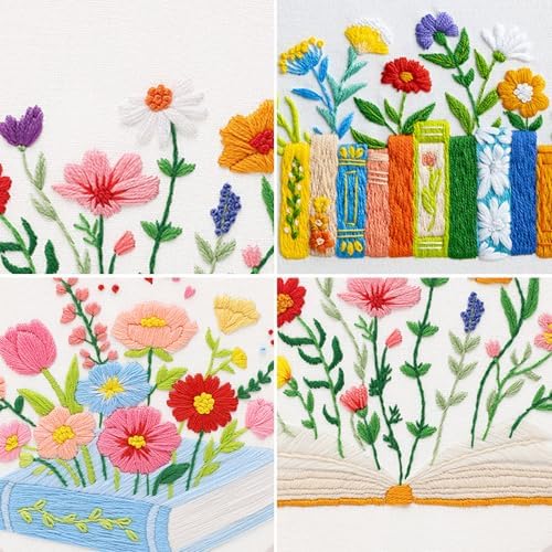 Louise Maelys 3 Pack Floral Book Embroidery Kit for Beginners DIY Craft - Image 5