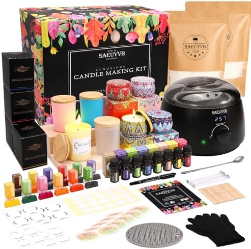SAEUYVB Candle Making Kit,Soy Candle Making Kit for Adult with Melting Pot by SAEUYVB