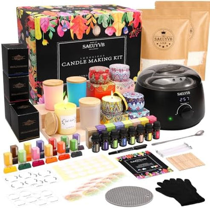 SAEUYVB Candle Making Kit,Soy Candle Making Kit for Adult with Melting Pot by SAEUYVB