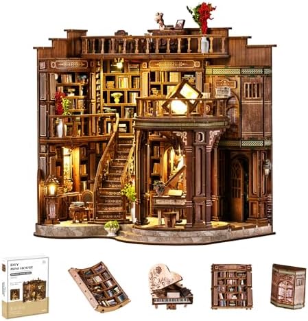 YSWOOD WORLD Book Nook Kit, DIY Miniature House 3D Wooden Puzzle for Adults by Unknown