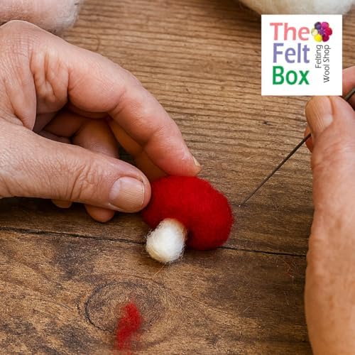 The Felt Box Roving Wool Red for Felting – 100g Carded Batts (3.5oz) Core & Craft Wool - Image 3