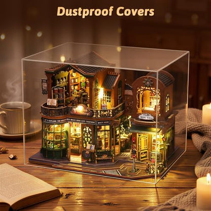 DIY Miniature House Kit, Mini 3D Wooden Twilight Book City Building Kit, Tiny Dollhouse Kit with Dustproof Cover & Music, Creative Handmade House Craft Decor, Birthday Gift for Adults Teens - Image 6