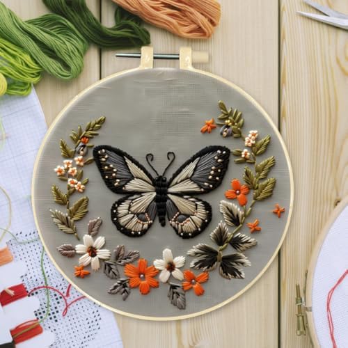 Flower Animal Handmade Sewing Art Craft Kit with Pattern Cotton Threads - Image 3