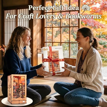 Fsolis Japanese Book Nook Kit Miniature House, Twilight Sakura Path - Image 6