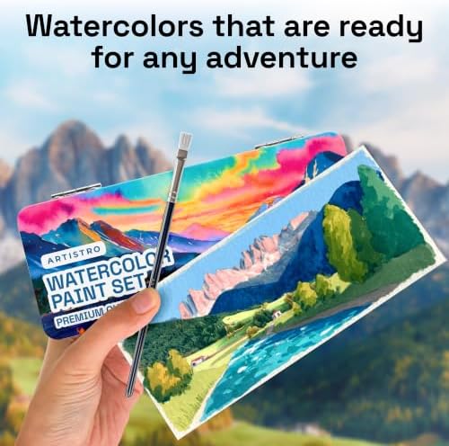 ARTISTRO 50 Watercolor Paint Set with Palette & Brushes for Adults & Kids - Image 5