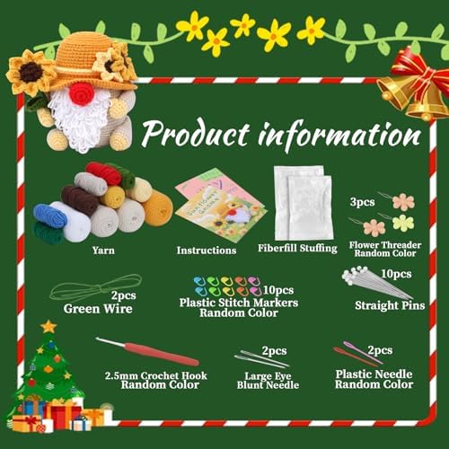 SOCNITC Santa Claus Knitting Crochet Kit for Beginners with Crochet Hook - Image 2