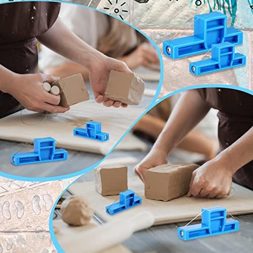Tarpop 2 Pcs Angle Cutting Clay Tool Small Steel Wire Bevel Cutter Plastic Pottery Trimming Tools Clay Bevel Blue Pottery Angle Cutter for Ceramic Pottery Sculpting, 2 Size - Image 5