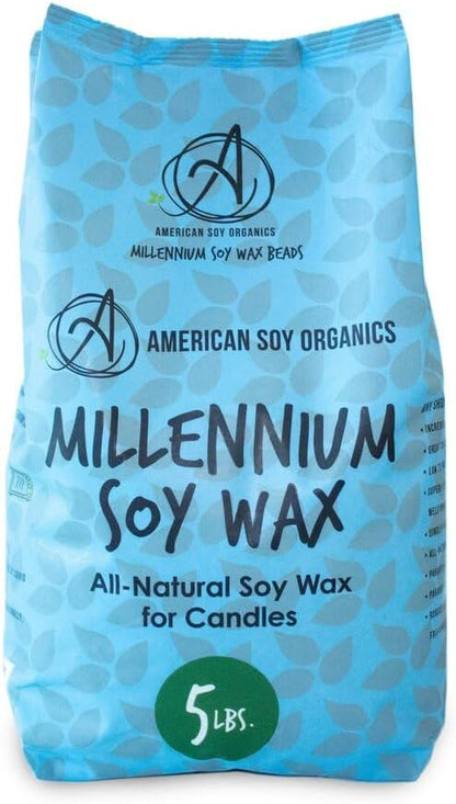 American Soy Organics - 5 lb Bag of Millennium Wax Natural Soy Wax for Candle Making