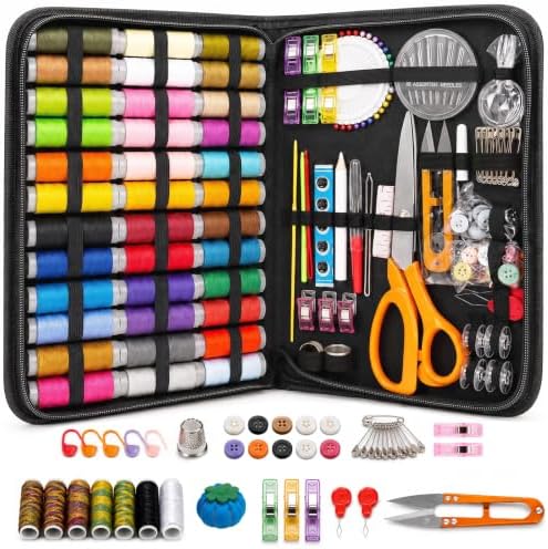 JJRING 205 PCS Sewing Kit for Adults with Portable Handbag, Black by JJRING