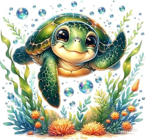 DYAIANGMU Sea Turtle Stamped Cross Stitch Kit for Adults 13.7x13.7 inches by Unknown