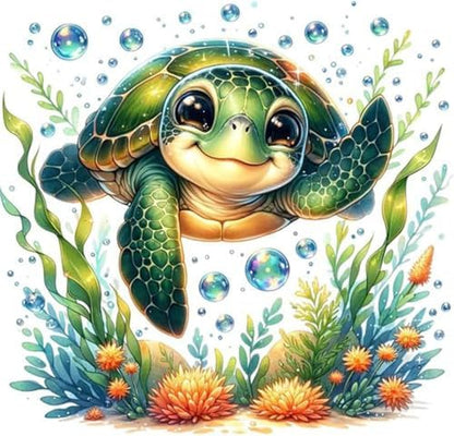 DYAIANGMU Sea Turtle Stamped Cross Stitch Kit for Adults 13.7x13.7 inches by Unknown