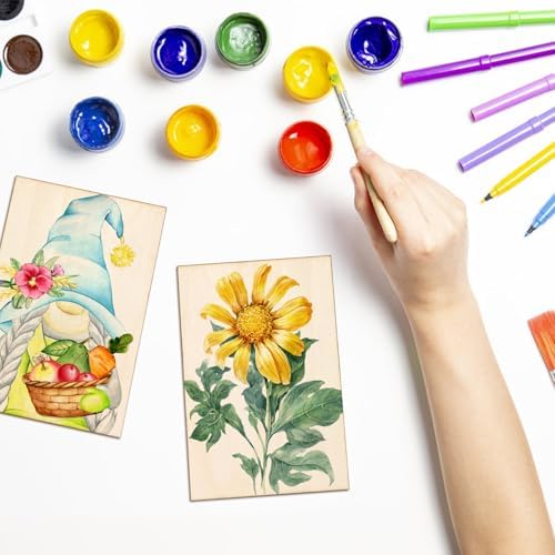 Blisstime 16PCS 4x6 Inch Wood Squares Unfinished Square Wood Pieces for Crafts,Painting, Writing, DIY Supplies, Engraving and Carving, Home Decorations (4x6 Inch 16Pcs) - Image 4