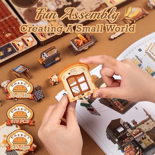 3D Wooden Puzzle for Adults, 576 Pcs Kinetic Mechanical Model Bread Factory - Image 5