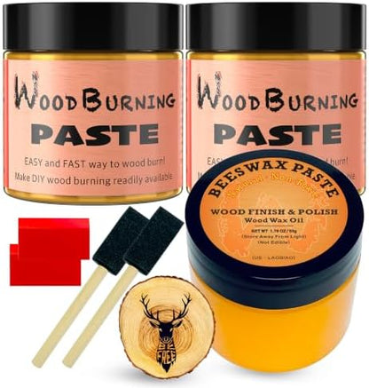 LAOBIAO Wood Burning Paste & Beeswax Kit by LAOBIAOWoodBurning