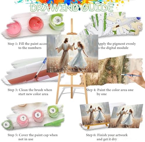 Jesus Paint by Numbers Kit for Adults Framed Canvas 12X16 in, Frameworkless - Image 6