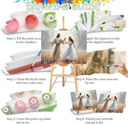 Jesus Paint by Numbers Kit for Adults Framed Canvas 12X16 in, Frameworkless - Image 6