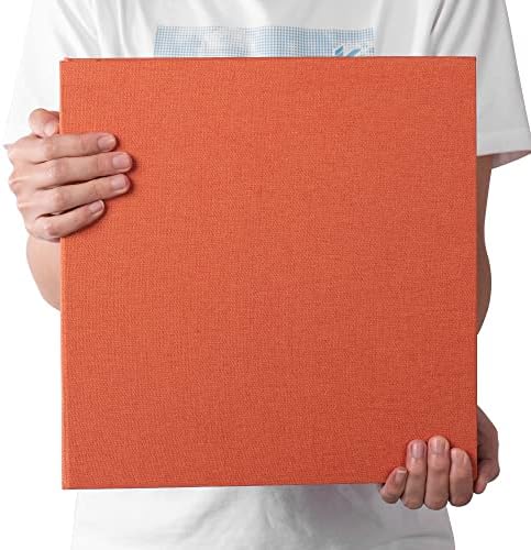 Large Photo Album Self Adhesive 4x6 5x7 3x5 8x10 Scrapbook Magnetic Album DIY Scrap Book Length 13 x Width 12.8 (Inches) 120 Black Sticky Pages Linen Cover DIY Photo Album(Orange) - Image 6