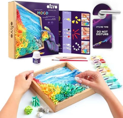 Okto Ocean Calm DIY 3D Painting, 21x21cm Air Dry Clay Kit - Ideal Crafts for Adults and Kids, Perfect for Creative Art Projects and Home Décor Ocean Calm by OKTO