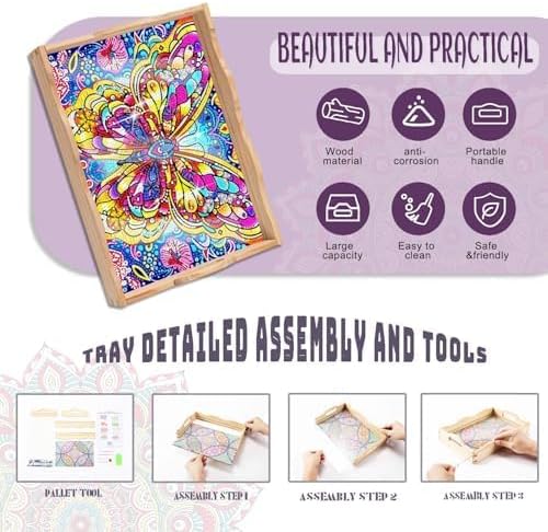 EWJRNSF Diamond Art Kits for Adults Wooden Serving Trays with Handles - Image 3