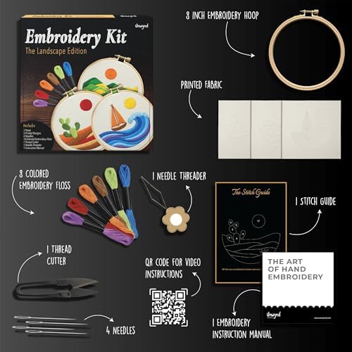 Unwynd Embroidery Kit Landscape for Adults and Beginners,Cross Stitch Craft - Image 2