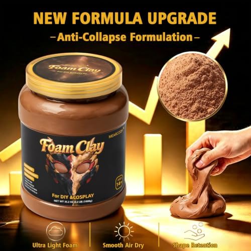 MEARCOOH Modeling air Dry Foam Clay Brown Cosplay Magic Clay 1000g (35.3oz) - Image 3
