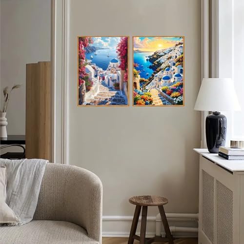 Ycydilirab 4 Pack Framed Paint by Numbers-Seaside Scenery Paint by Number Adult,Landscape Paint by Numbers Framed Canvas with Wooden Easel for Home Wall Decor (8x12 inch) - Image 3