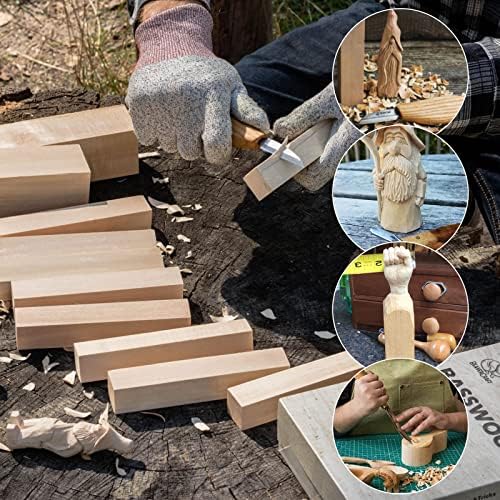 8PCS Basswood Carving Blocks, 6x2x2 inch Unfinished Wood Blocks for Crafts, Unfinished Wood Squares Wooden Blocks for Arts and Crafts - Image 5