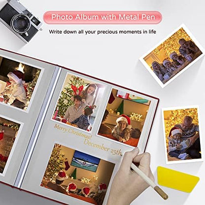 Popotop Large Photo Album Self Adhesive 4x6 5x7 8x10 Scrapbook Album DIY Picture Book,Gifts for Mom,Family Baby and Wedding,with Metal Pen and Plastic Board - Image 5
