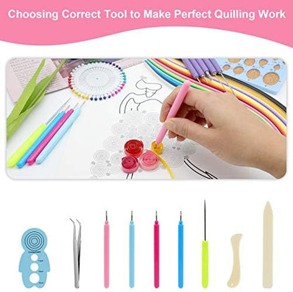 KITANIS 9 Pieces Multifunctional Slotted Quilling Tool and Supplies Kit Ergonomic for Beginner, Advanced Quiller, DIY, Handcraft, Scrapbooking, Card Making, Bookbinding and Origami - Image 6