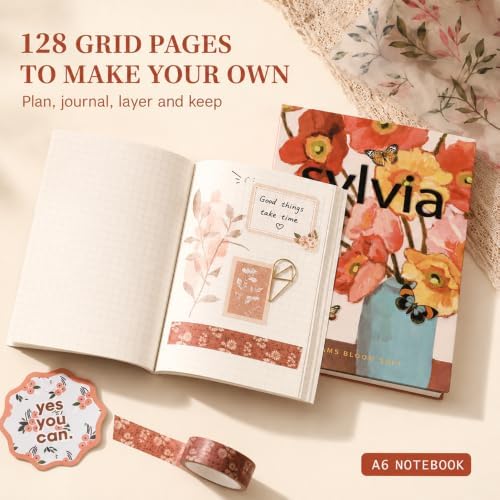 Diuhofart Aesthetic Scrapbooking Kit with A6 Notebook, Papers & Stickers - Image 6
