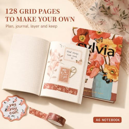 Diuhofart Aesthetic Scrapbooking Kit with A6 Notebook, Papers & Stickers - Image 6