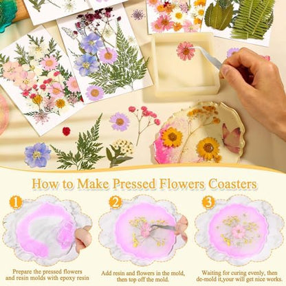 Evatage 124 Pcs Real Dried Pressed Flowers and Leaves for Resin Crafts - Image 5